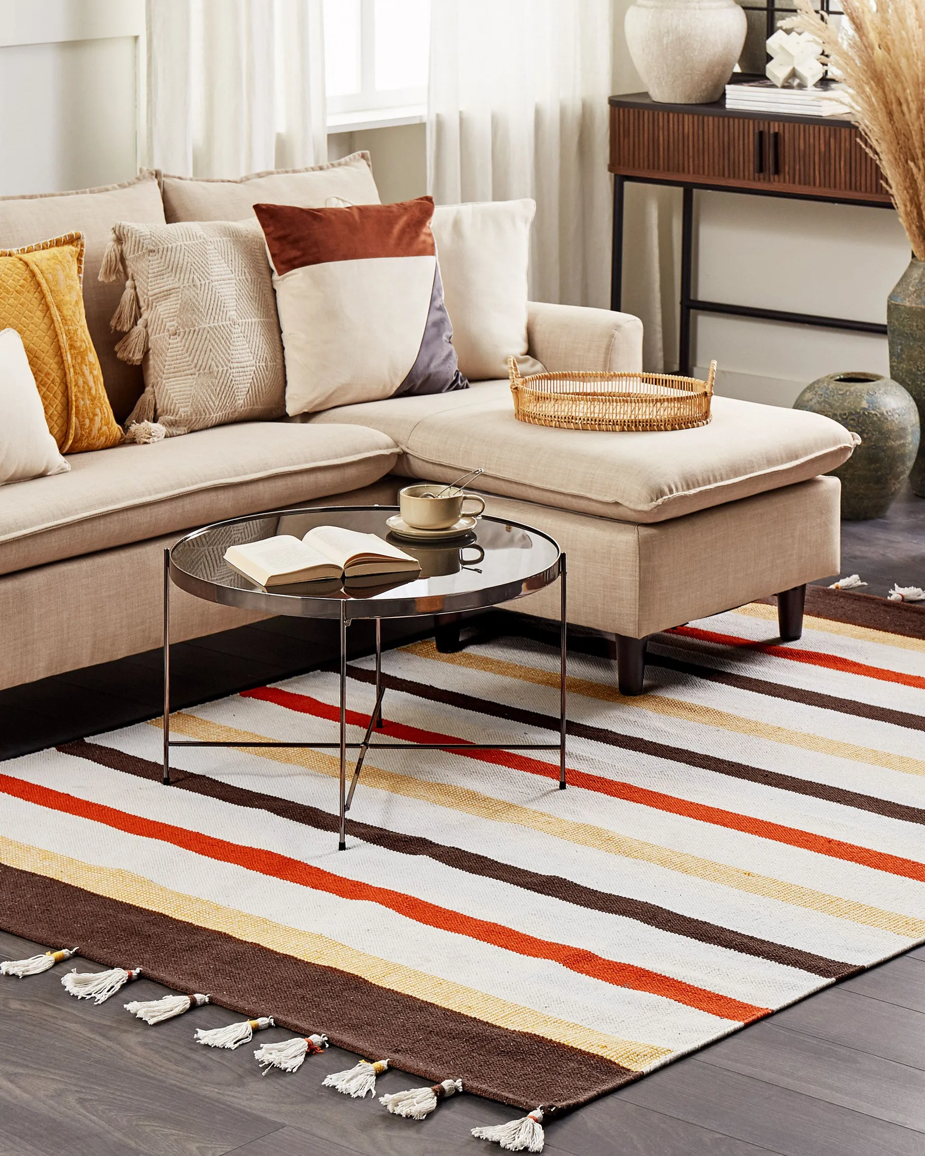 Rug HISARLI Brown 140 x 200 cm Cotton_837119