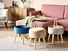 Säilytysjakkara NEELY Sametti Beige