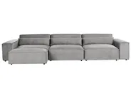 Modular Sofa 3 Seater HELLNAR with Ottoman Fabric Grey_911804