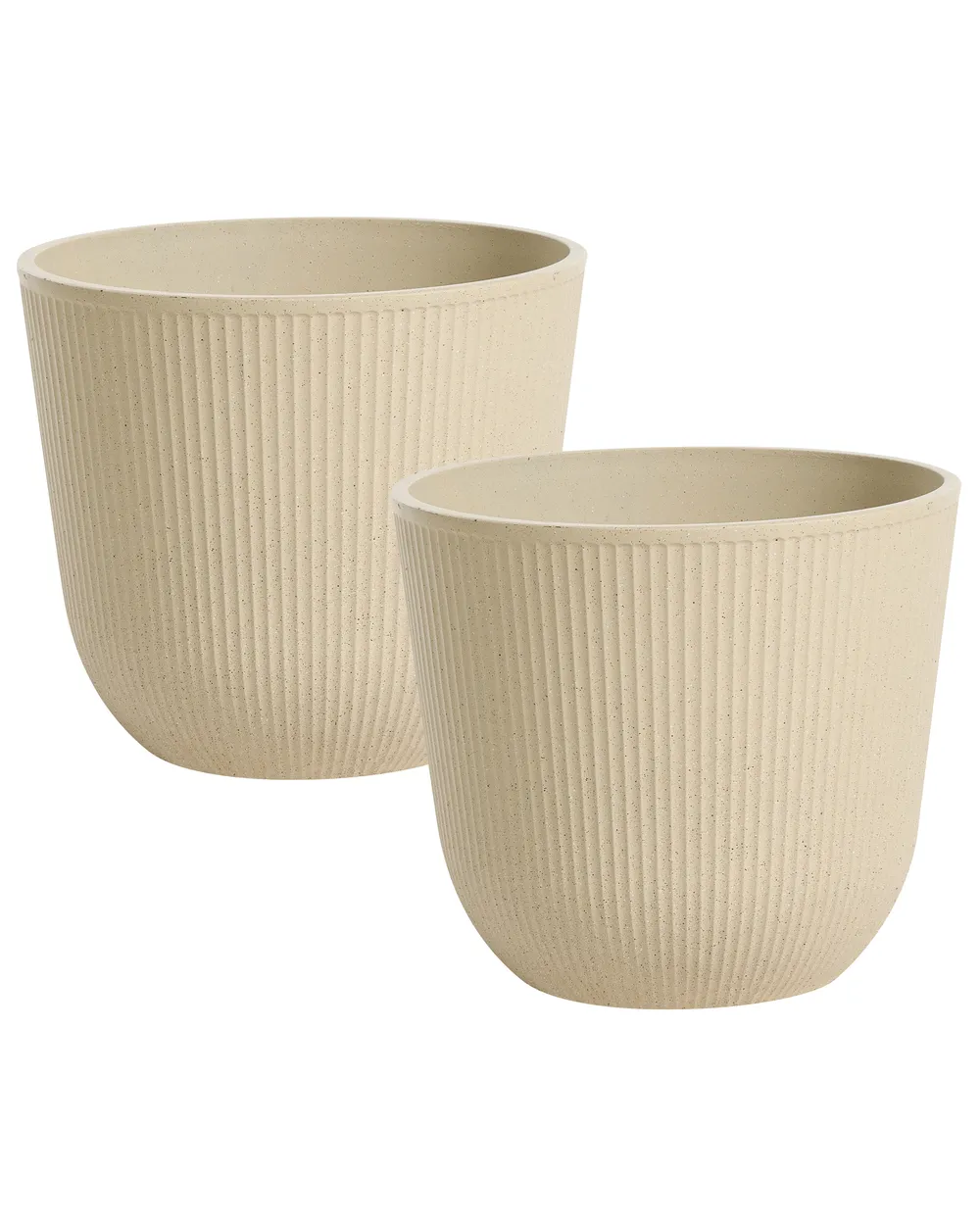 Set of 2 Plant Pots DRABA 44 cm Beige