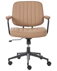 Desk Chair BERNE Faux Leather Light Brown_1077528