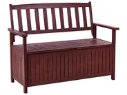Garden Bench with Cushion SOVANA 120 cm with Storage Acacia Wood Light Grey_884044