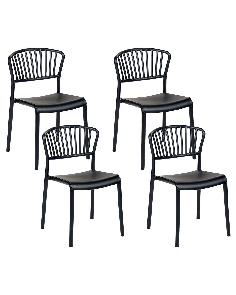 Set of 4 Garden Chairs GELA Black