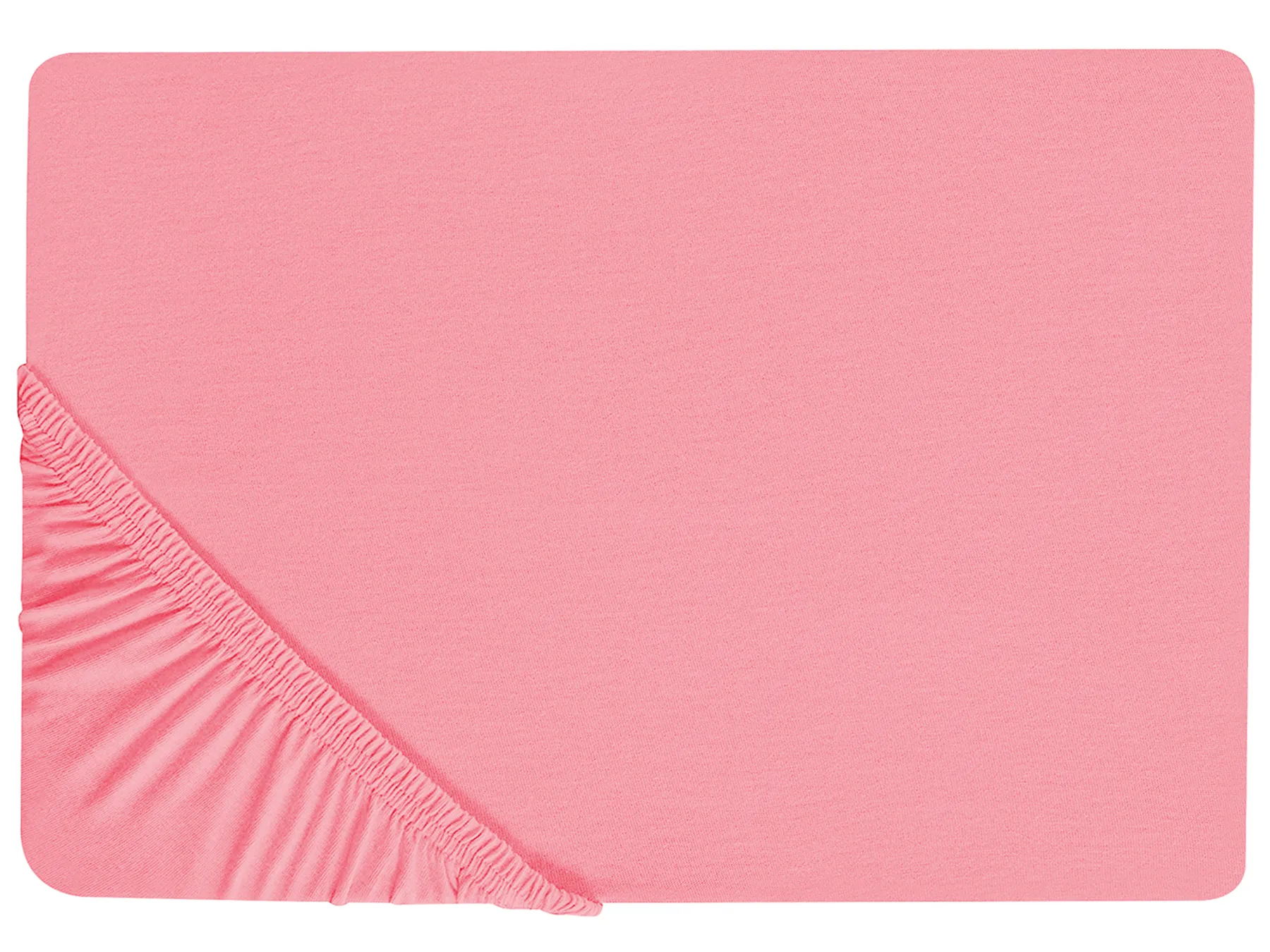 Fitted Sheet JANBU 140 x 200 cm Cotton Coral_845426