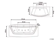 Kulmaporeamme LED-valolla FUERTE 175 x 85 cm Valkoinen_717874