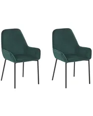 Set med 2 matstolar LOVERNA Manchester Mörkgrön_914133
