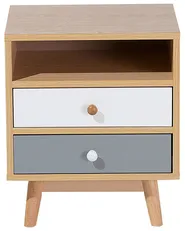2 Drawer Bedside Table FARGO Light Brown_692795