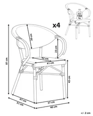 Set of 4 Garden Chairs CASPRI PE Rattan Blue/ White_1090666