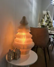 Joulukoriste Pöytävalaisin DREVJA 51 cm Joulukuusi Beige_1051719