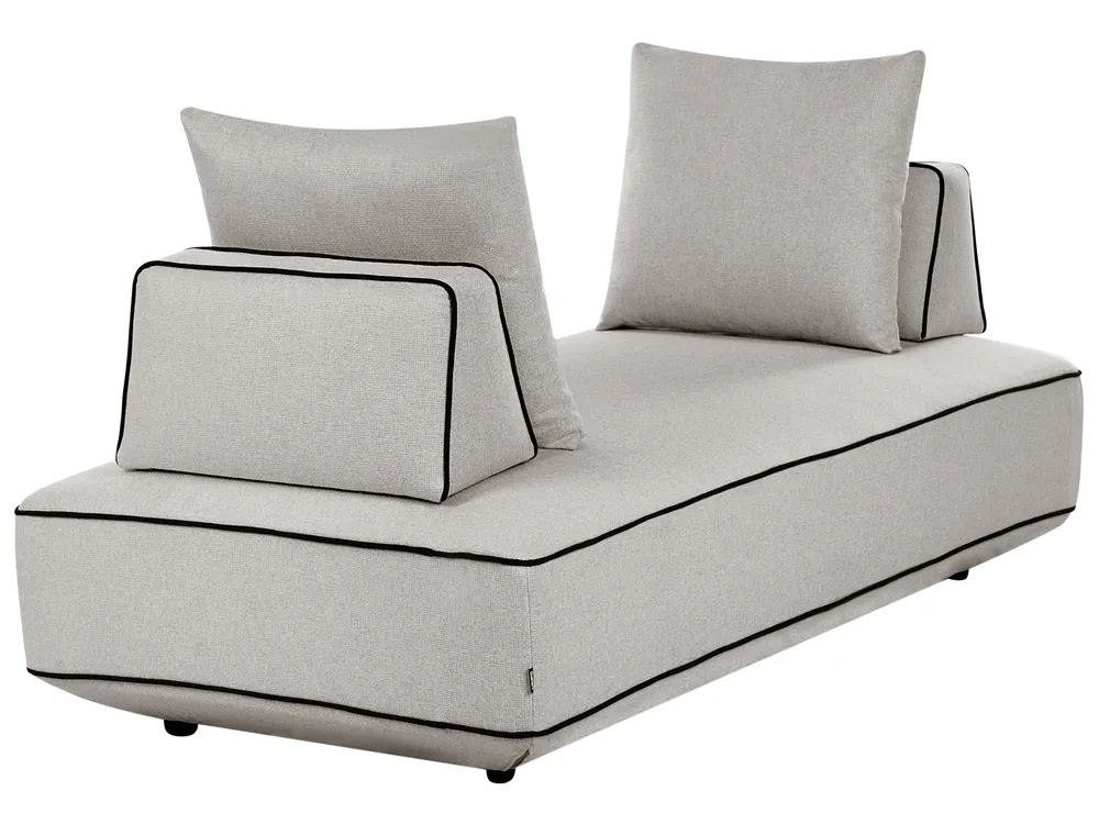 Chaise Longue SEILLANS Fabric Light Grey_1004516