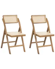 Set med 2 matstolar Fällbar MODANE Bambuträ Brun_1048841