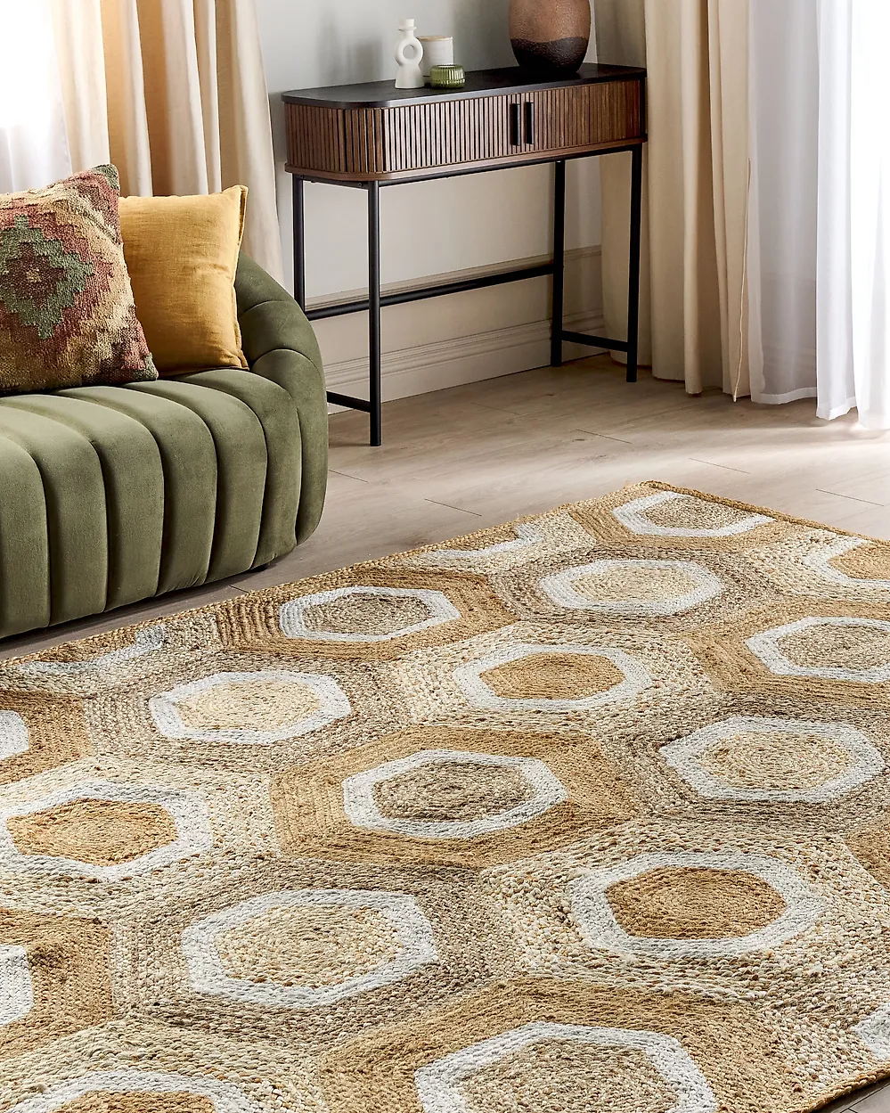 Rug BASOREN Beige 200 x 300 cm Jute_1187856