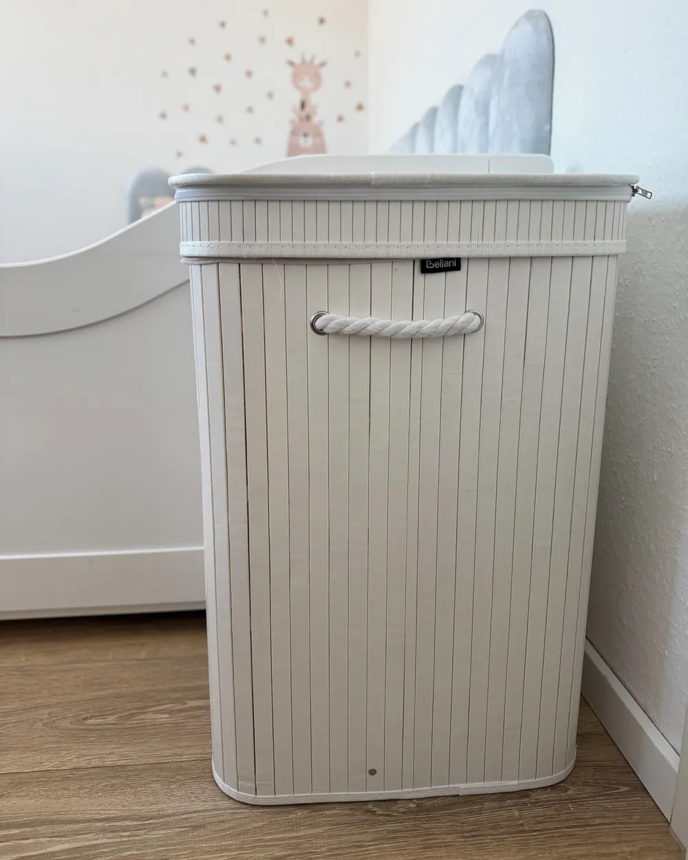 Laundry Basket KALUTARA Bamboo White 72 L_1056957