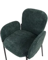 Set of 2 Dining Chairs ALBEE Fabric Dark Green_908193