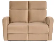 Manual Recliner Living Room Set 3 Seater VERDAL Velvet Light Brown_1081282