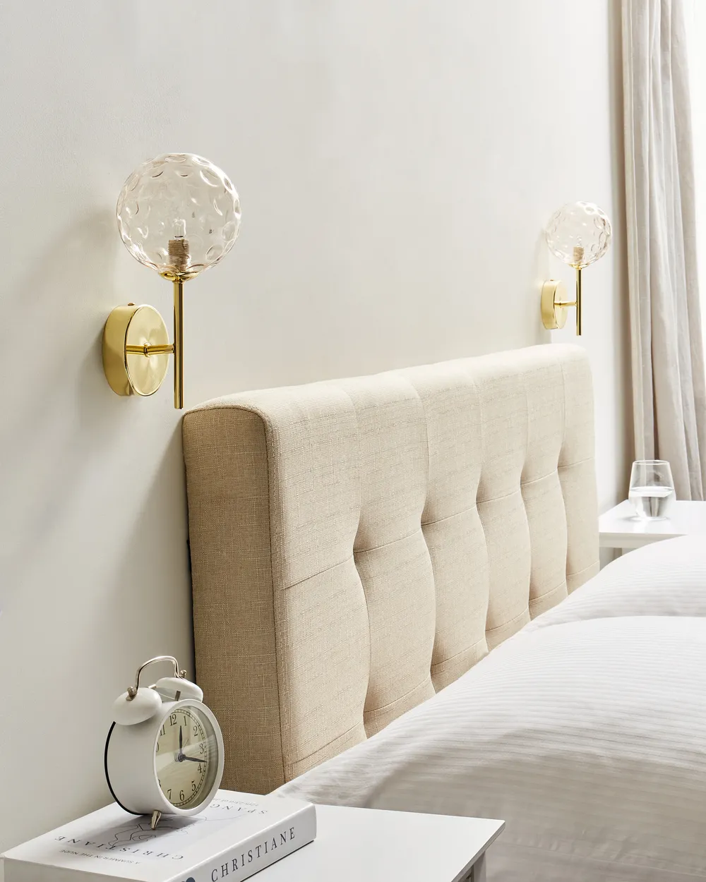 Seinävalaisinsetti 2 kpl ANADYR Lasi Beige_943013