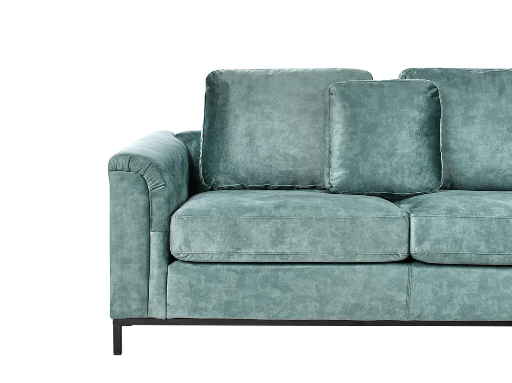 Corner Sofa 4 Seater OSLO Velvet Teal Left Hand_964391