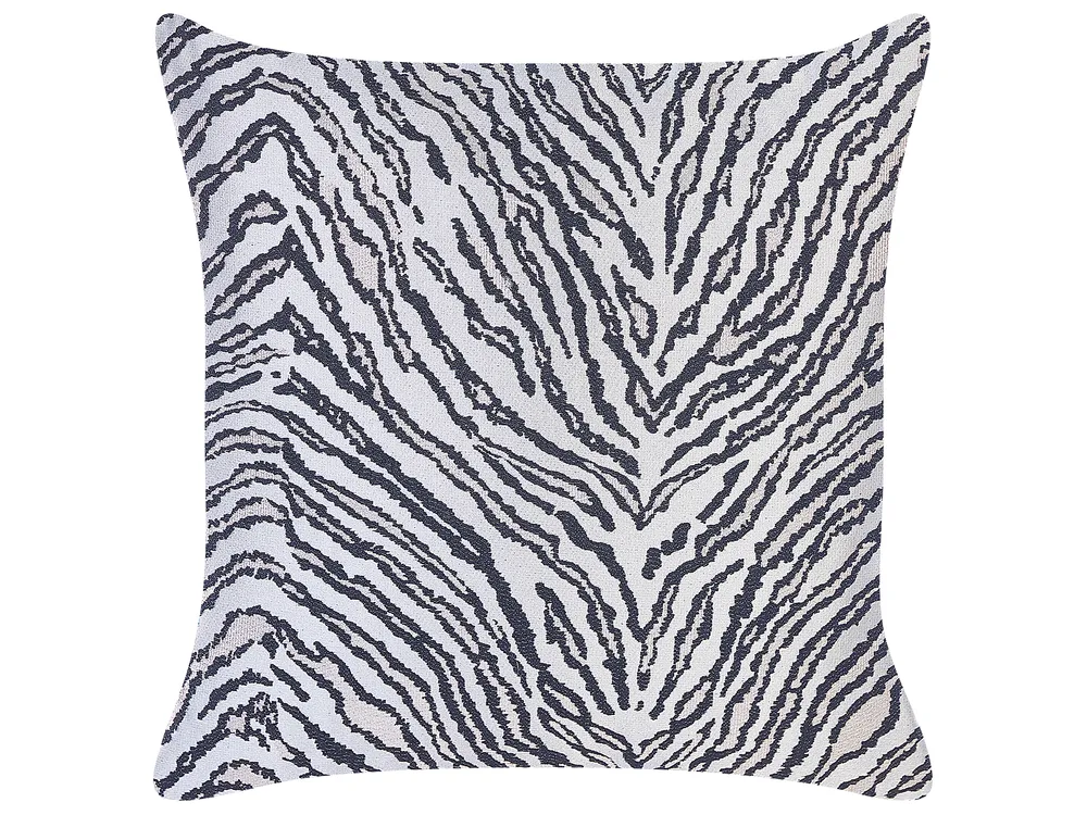 Set of 2 Decorative Cushions MANETTI 45 x 45 cm Black/ Light Grey Animal Pattern_854520