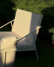 Garden Lounge Set with Table 4 Seater USTICA Metal White_1154776