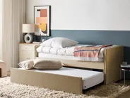 Sänky lisävuoteella Sametti TROYES 90 x 200 cm Beige_837071