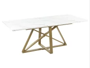 Extending Dining Table MAXIMUS White Marble 160/200 cm 90 cm_850390