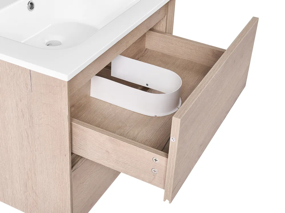 Wall Mounted Vanity Unit with Basin VITA Light Brown_1019738