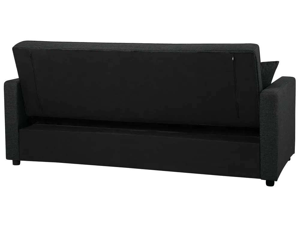Sofa Bed 3 Seater GLOMMA Fabric Black_718002
