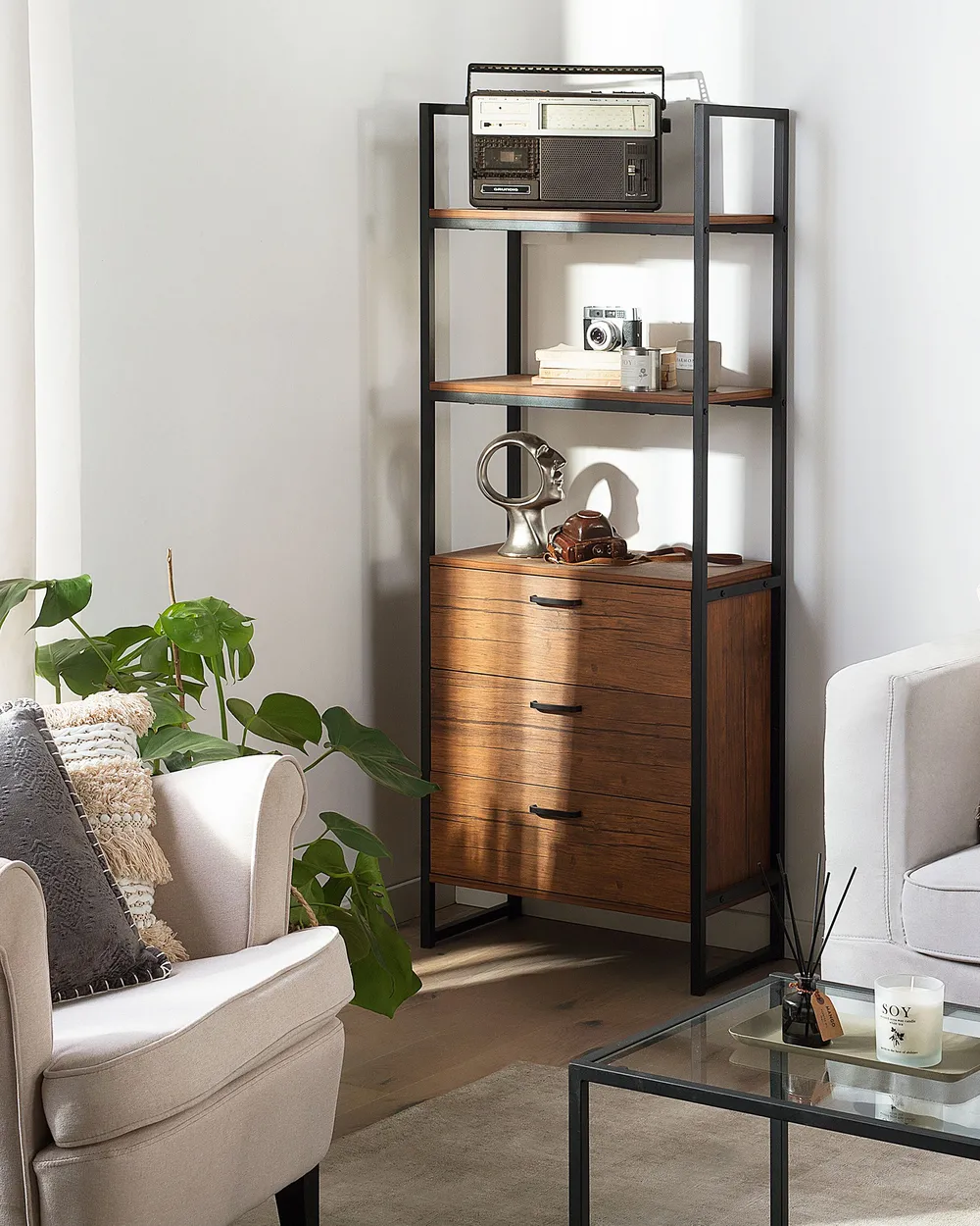 Shelving Unit TIFTON 158 cm Dark Brown