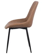 Set of 2 Dining Chairs MARIBEL Faux Leather Golden Brown_716418