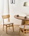 Set of 2 Dining Chairs ANOKA Wood Light Brown/ Beige