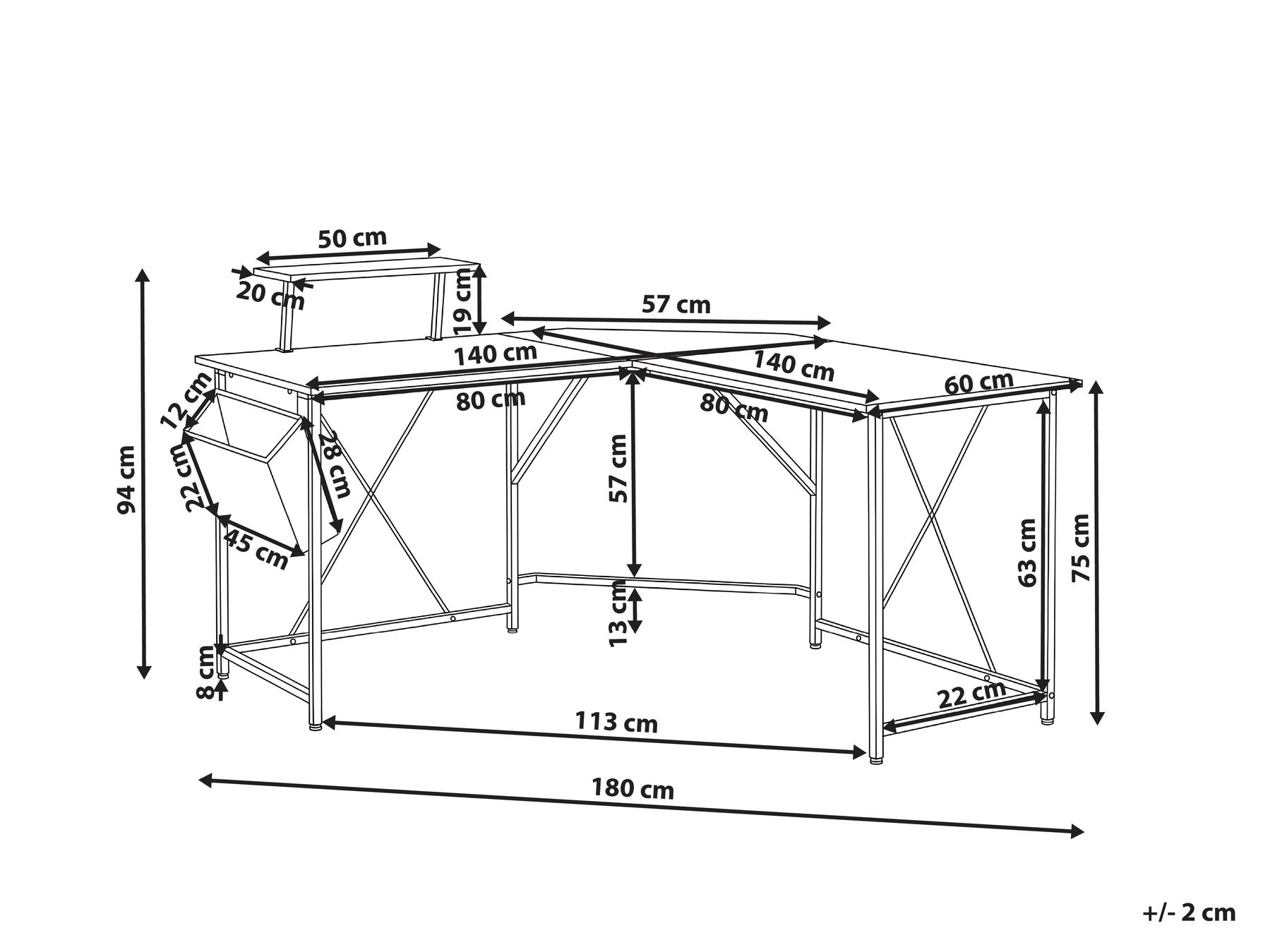 Corner Desk TACONY 180 cm 140 cm with Storage Black_1044288