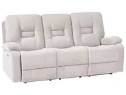 Soffgrupp med elektrisk reclinerfunktion 6-sits BERGEN med USB-port Sammet Ljusbeige_1064819