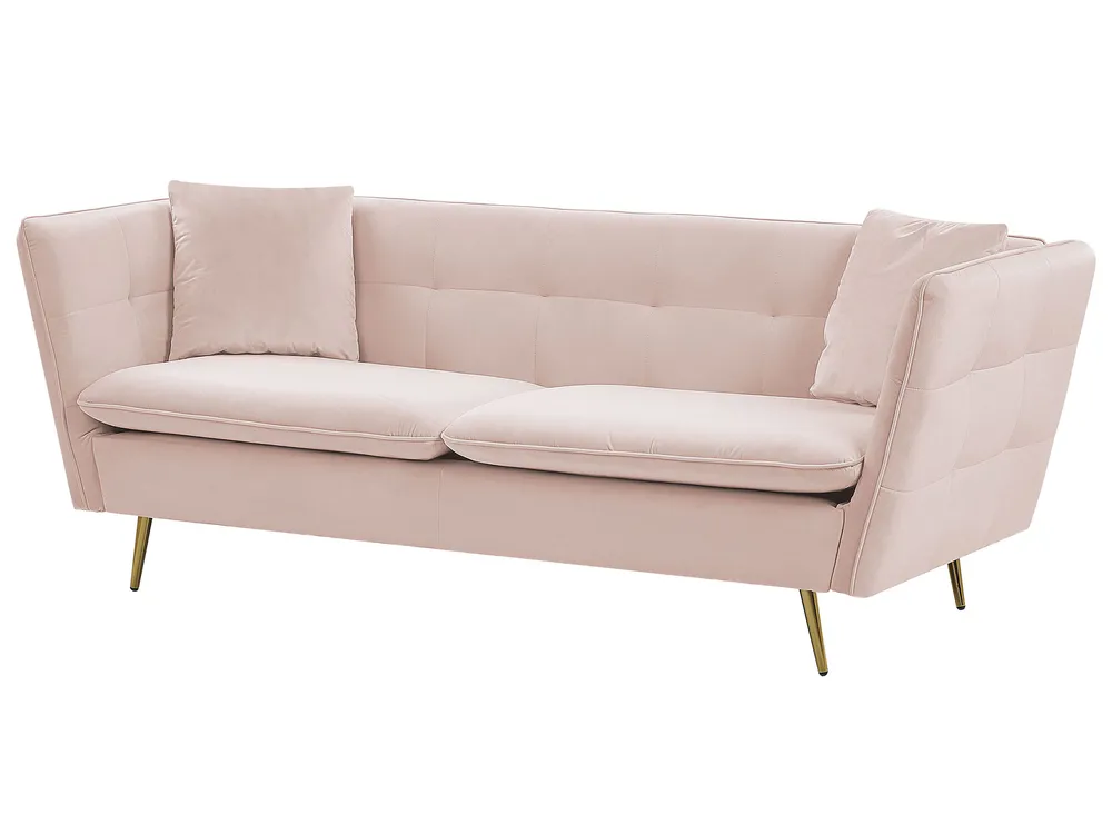 Soffa 3-sits FREDERICA Sammet Rosa_766876