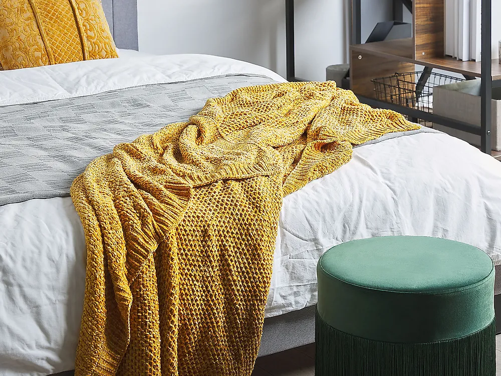 Blanket ELOVA 150 x 200 cm Mustard_1179693