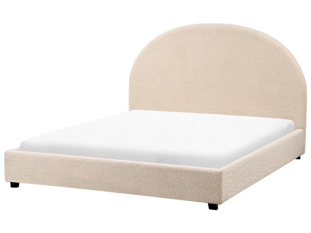 Säng med lamellram Bouclé VAUCLUSE 140 x 200 cm Beige_975998