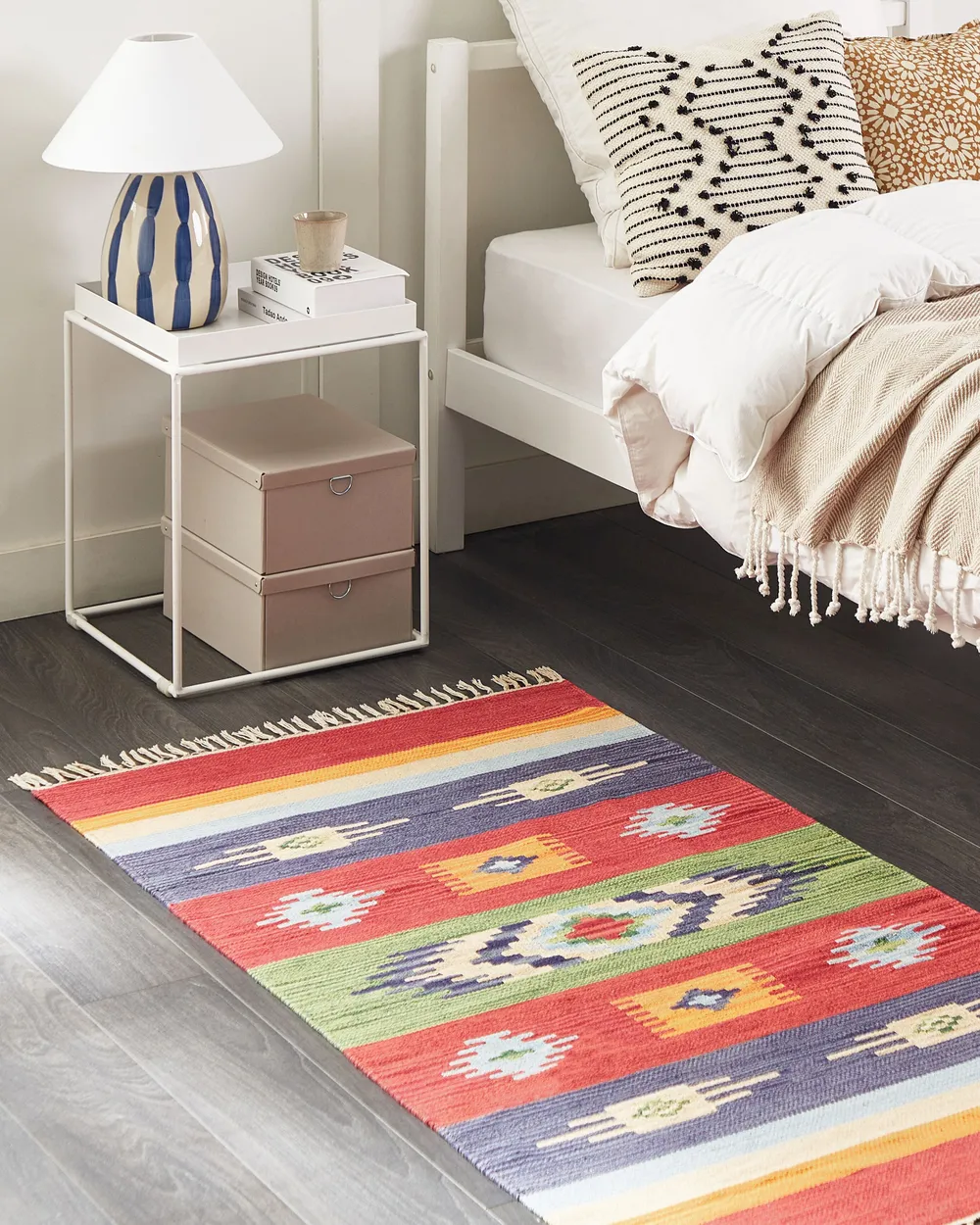 Cotton Kilim Area Rug Multicolour KAMARIS Various Sizes