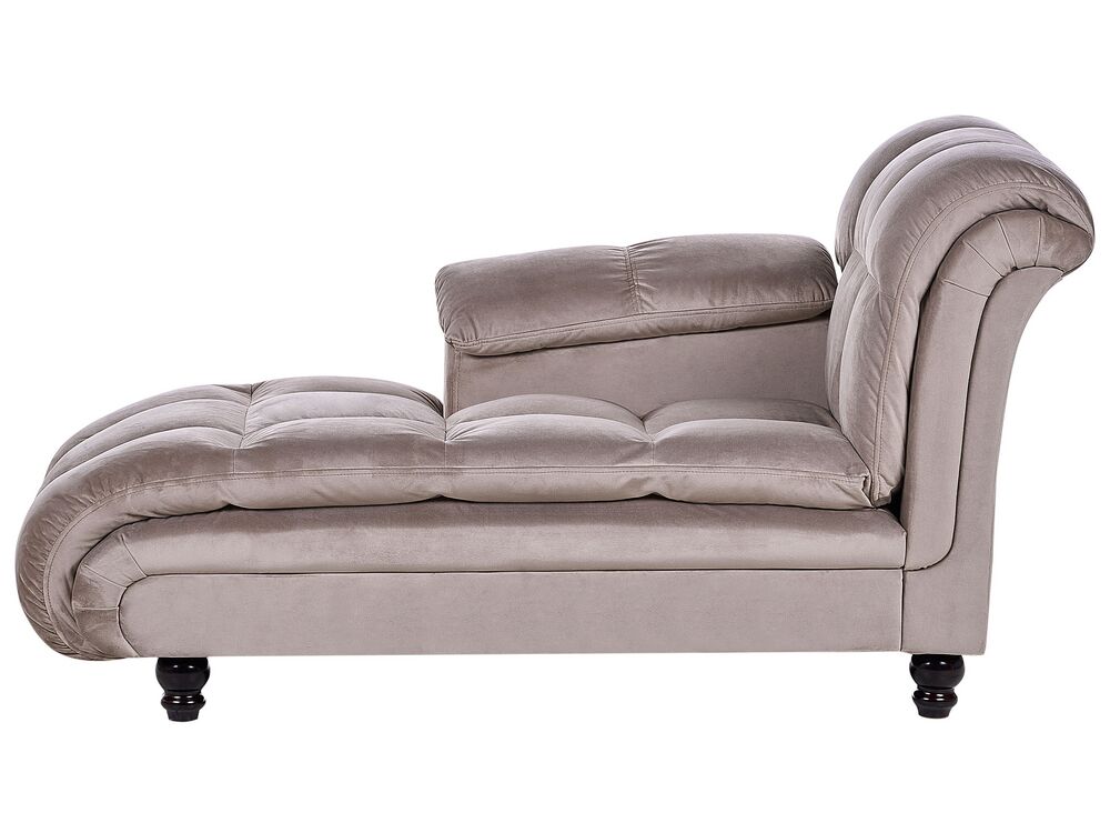 Right-Hand Chaise Longue LORMONT Fabric Taupe