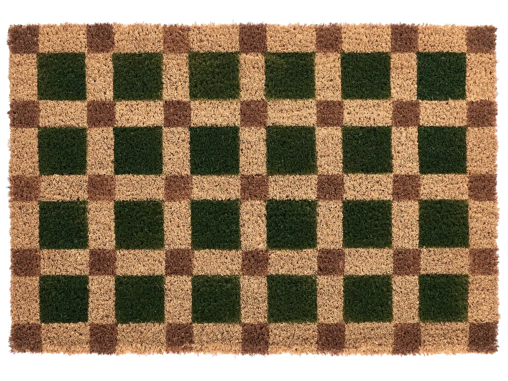 Doormat VILLASIS Beige/ Green 60 x 90 cm Coir