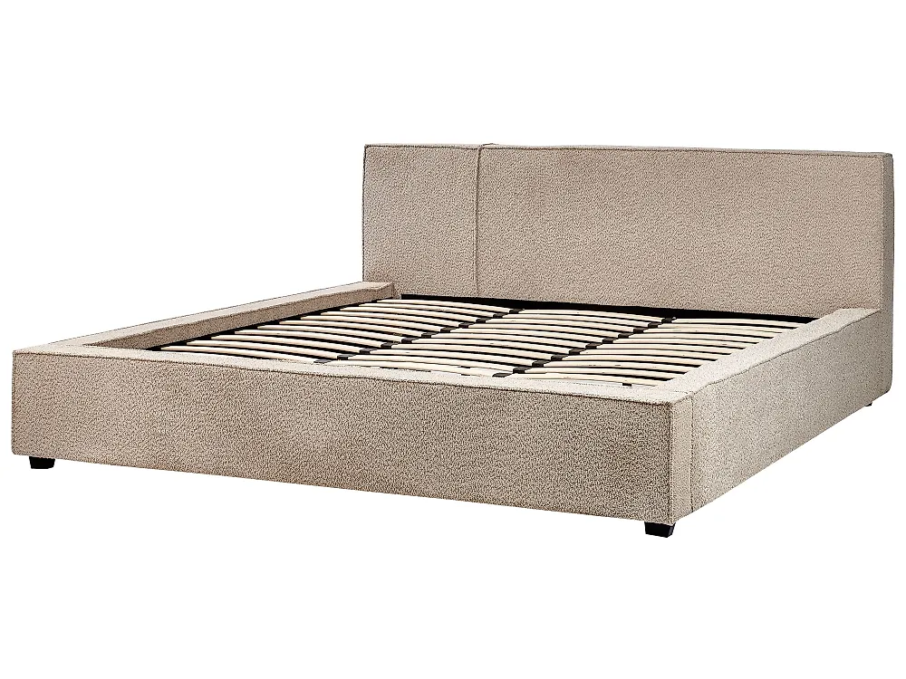 Bed Boucle MIRANDE 180 x 200 cm (EU Super King) Taupe_1178976