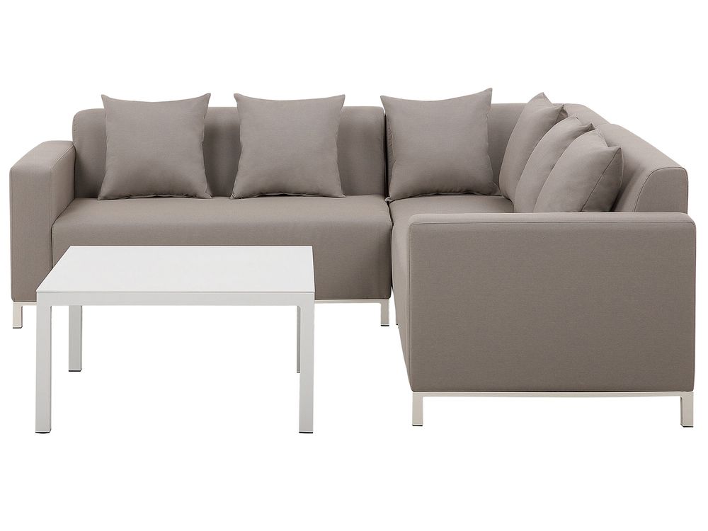 Trädgårdshörnsoffa med bord 5-sits BELIZE Modulär Beige Vänstervänd