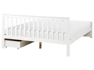Bed with 2 Drawers OLENDON Pine Wood White 160 x 200 cm (EU King Size)_954852