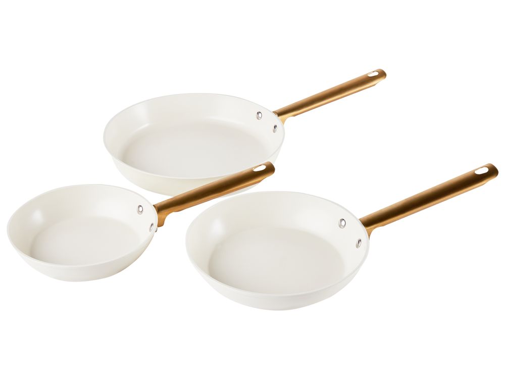 Set of 3 Frying Pans ELITE PRO Off-White