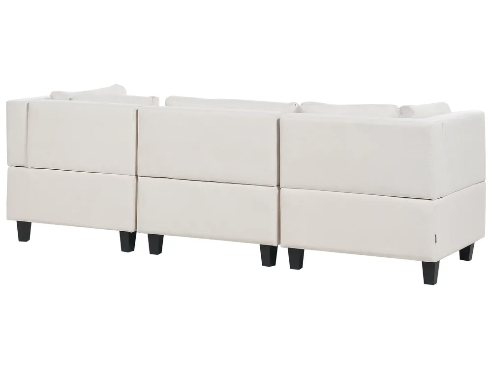 Modular Sofa 3 Seater UNSTAD Fabric Light Beige_891092