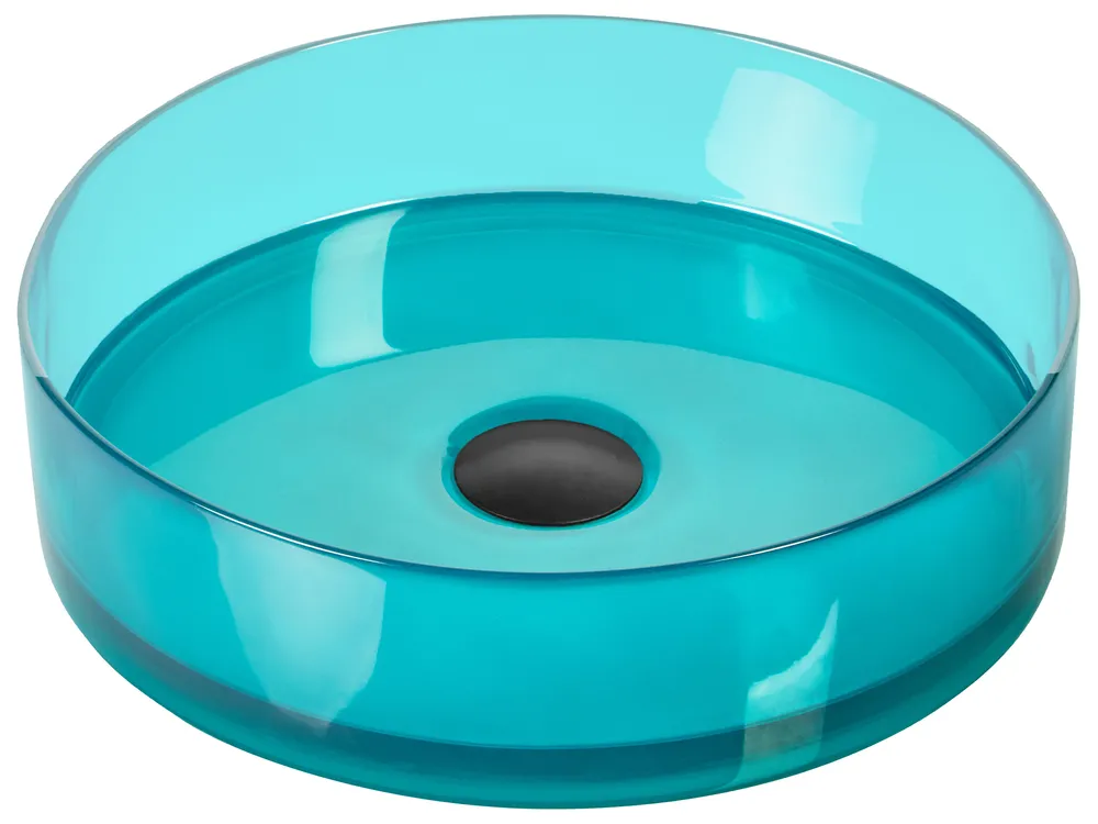 Countertop Basin TOLOSA ⌀ 360 mm Solid Surface Turquoise