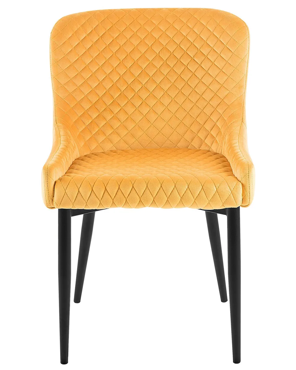Set of 2 Dining Chairs SOLANO Velvet Yellow_752193