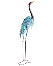 Set of 2 Garden Figurines MALOLOS Heron Blue_1083052