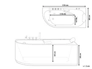 Massagebadkar SAYULA 1700 x 800 mm Vit Högervänd_1029502