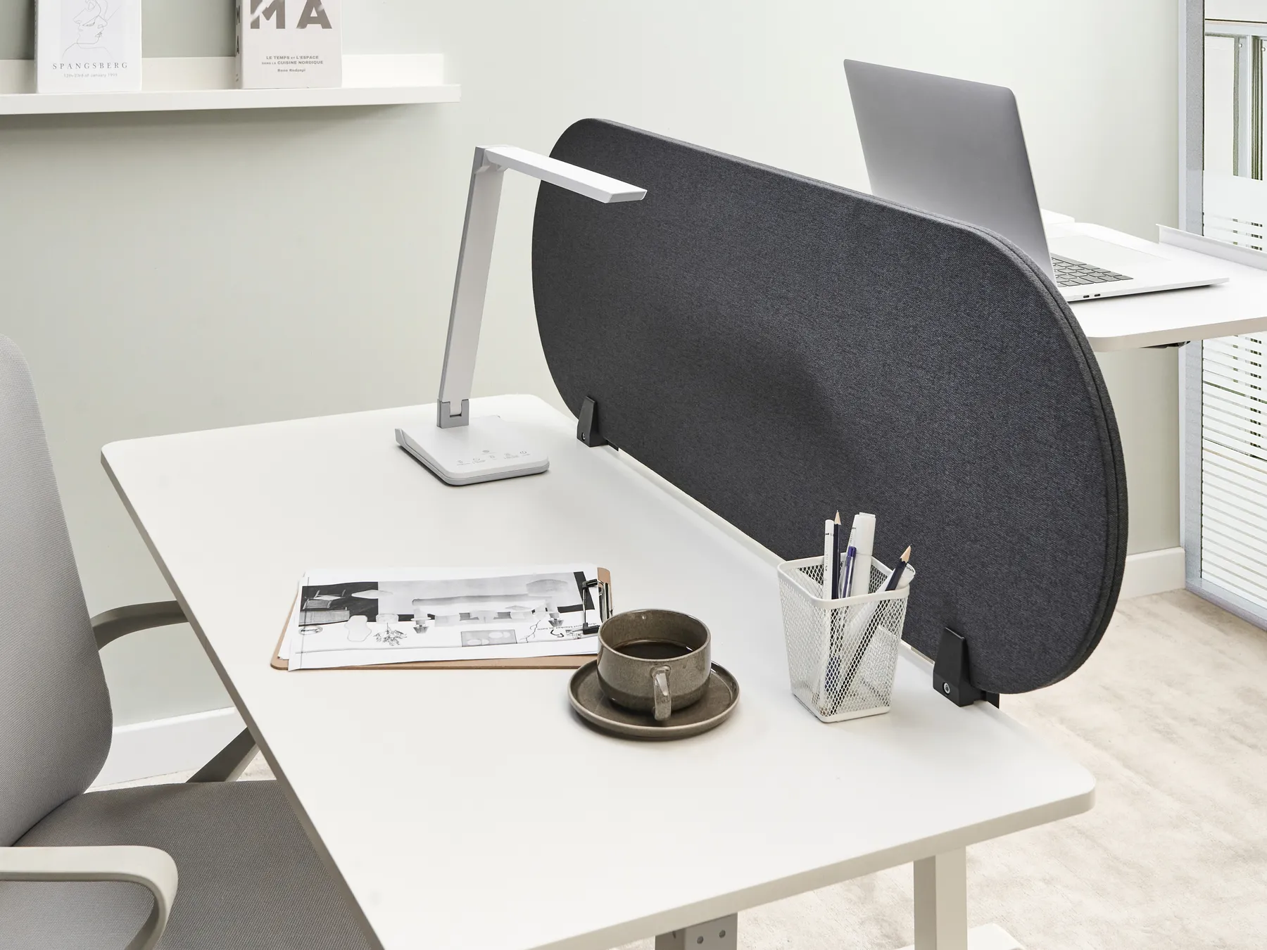 Desk Screen SPARKY 120 x 40 cm Dark Grey_1015358