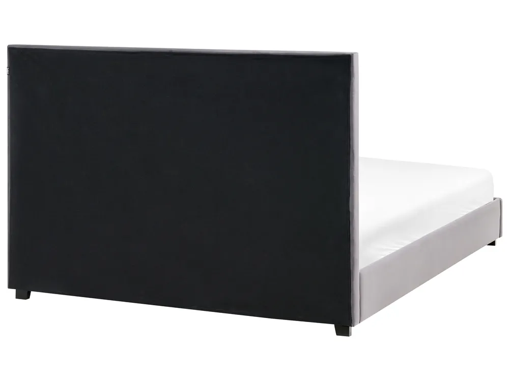 Säng med lamellram Sammet ROUEN 160 x 200 cm Mörkgrå_1004580
