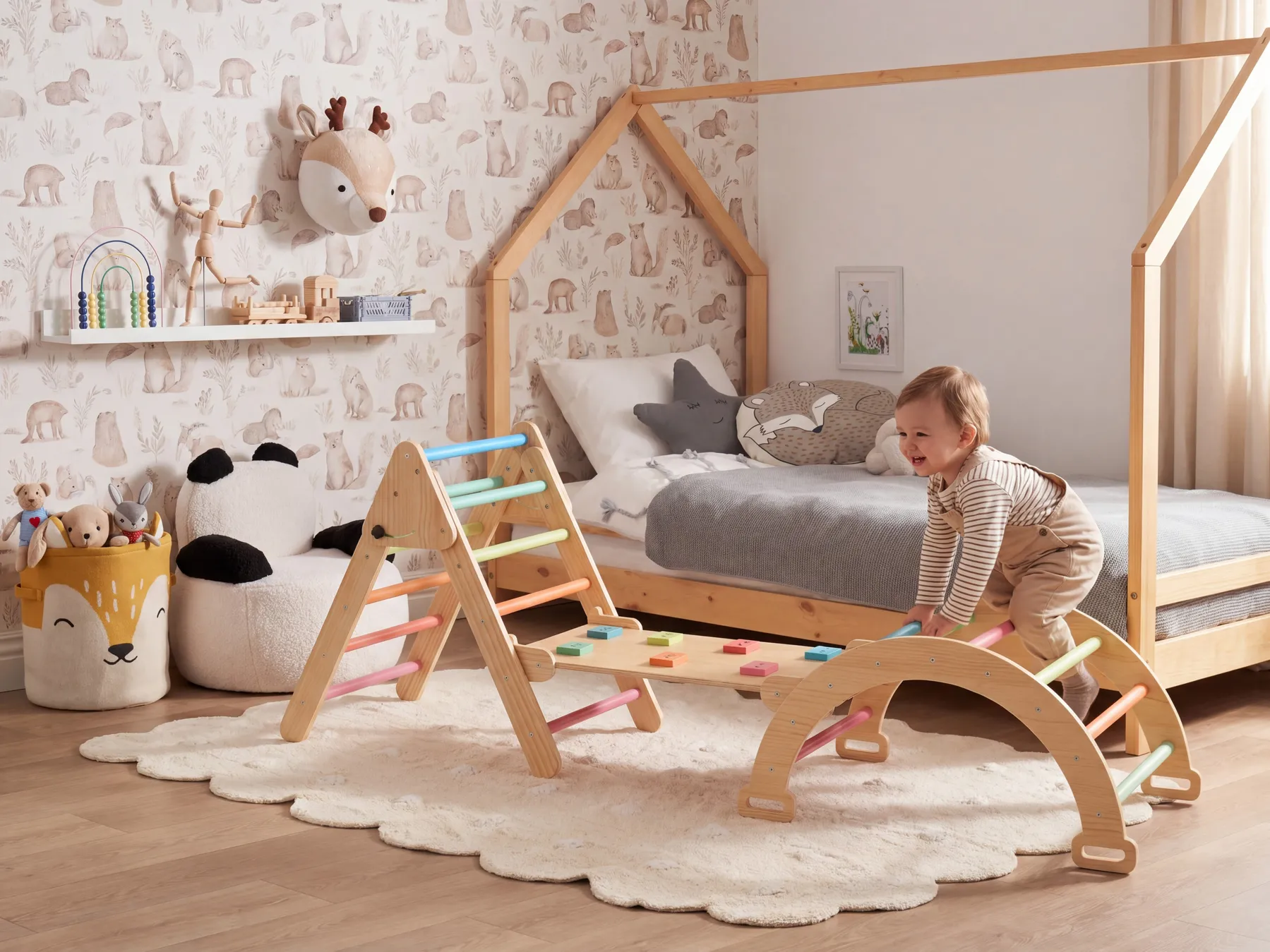Kiipeilykaari monikäyttöinen MOAMA Mänty Vaaleanruskea_1083378